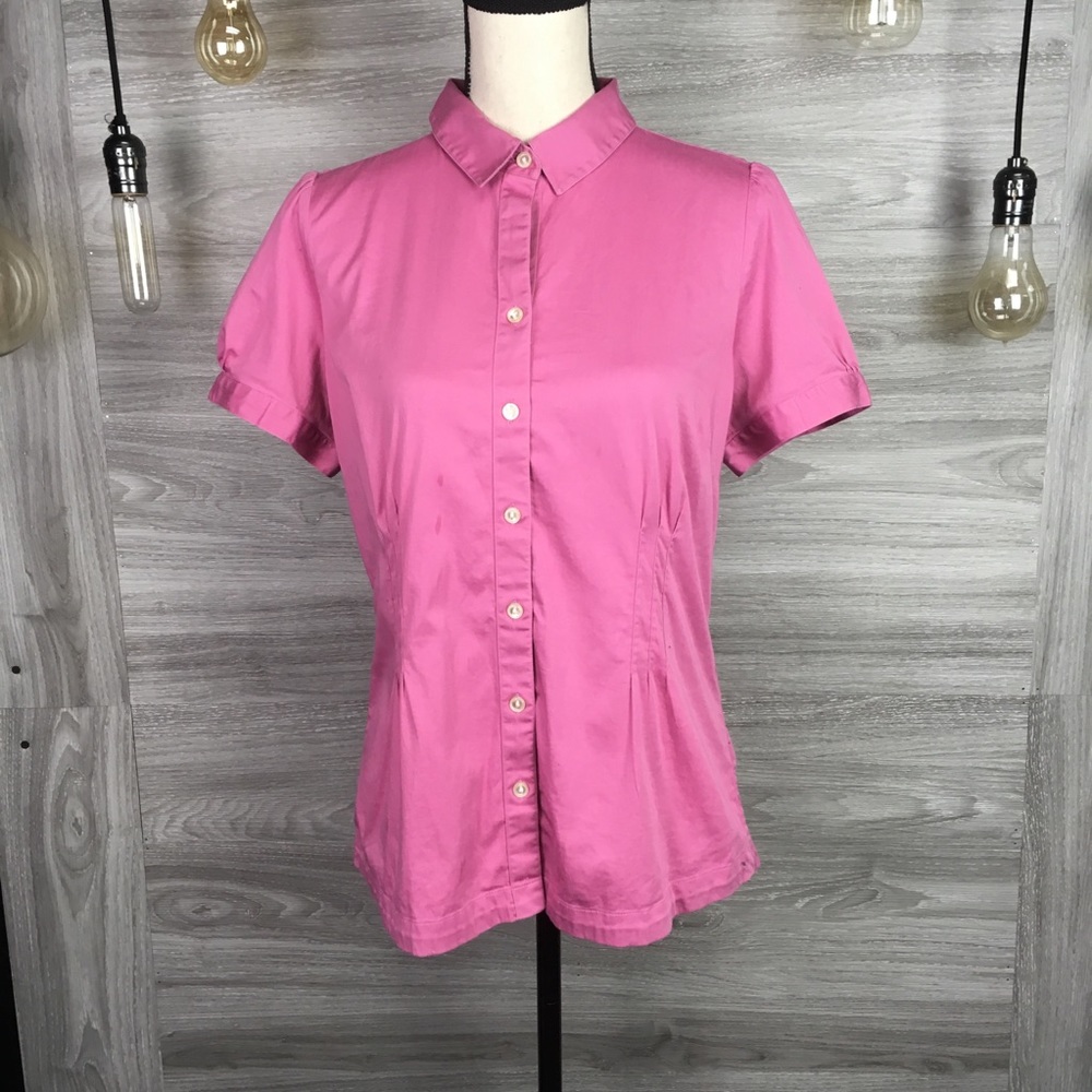 Banana Republic Button Up Crimp Tee Size L